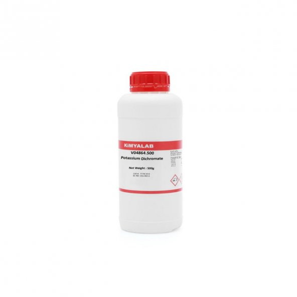 Potasyum Dikromat - 500 G - (Cas No: 7778-50-9) - Form: Toz
