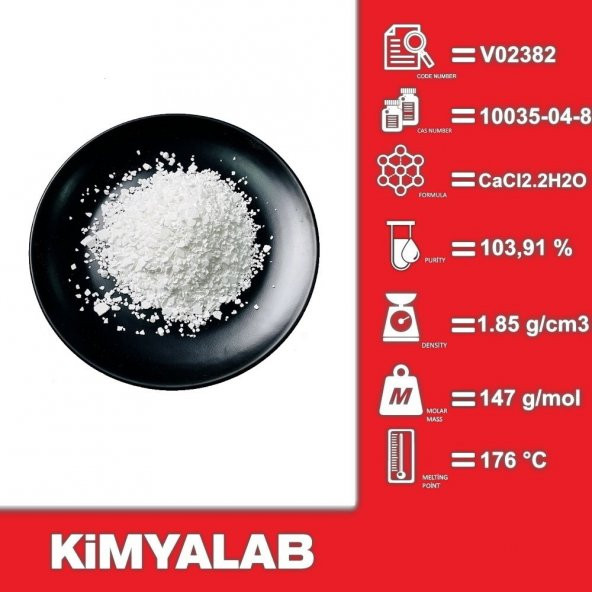 Kalsiyum Klorür 1 kg - CAS No : 10035-04-8 - 1 kg/HDPE Şişe - 2