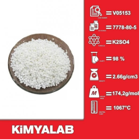 Potasyum Sülfat Boncuk 1 Kg -  CAS No : 7778-80-5 - 1 kg/HDPE Şişe - 2