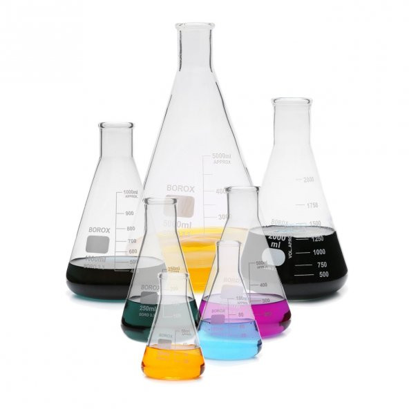 Cam Erlen 50 ml - Dereceli Erlenmeyer Flask Dar Boyun - Isıya Dayanıklı - 3