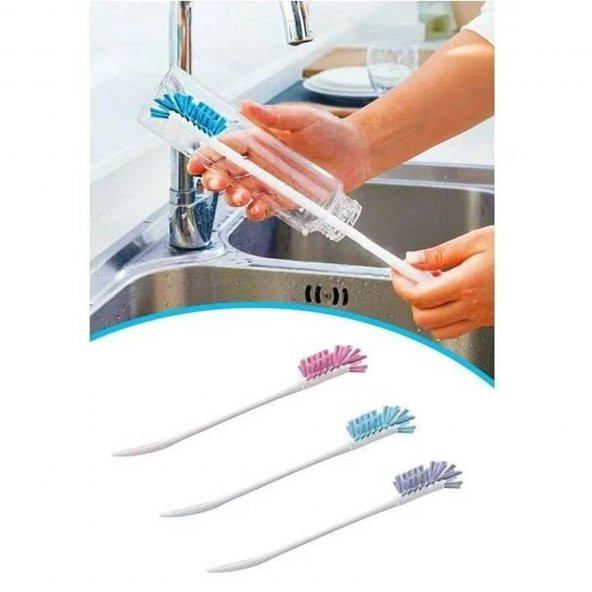 Şişe Erlen Beher Balon Temizleme Fırçası Kırmızı 10 Adetlik Set - Resim 2