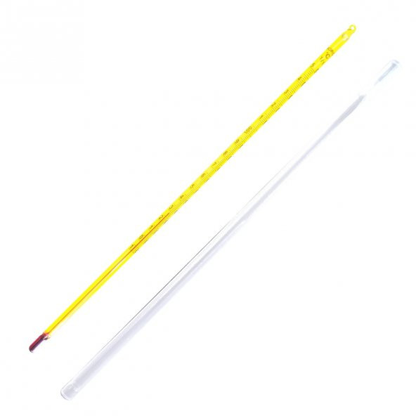 Cam Alkollü Termometre - Kimya Termometresi ( -10 / 150'C ) - Net Gösterge - 75 mm Daldırma Derinliği - Resim 2