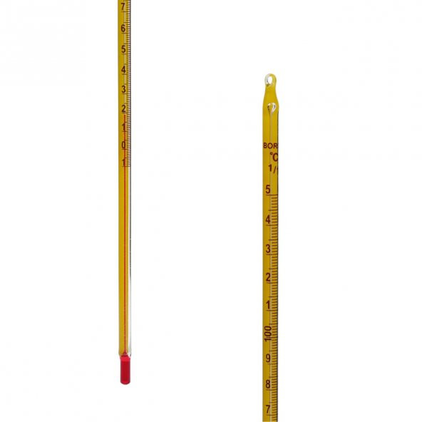 Cam Alkollü Termometre - Kimya Termometresi ( -10 / 150'C ) - Net Gösterge - 75 mm Daldırma Derinliği - Resim 3