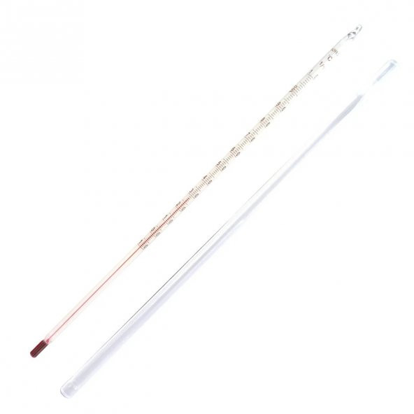 Cam Alkollü Termometre - Kimya Termometresi ( -20 / 50'C) - Net Gösterge - 75 mm Daldırma Derinliği - Resim 3