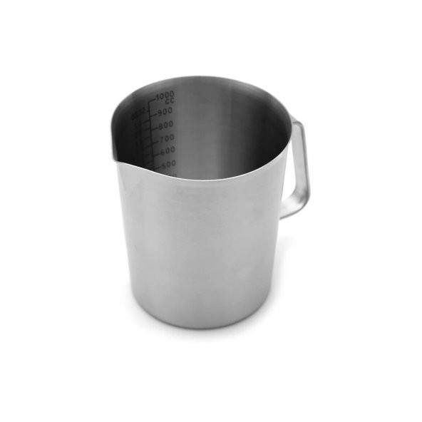 Kulplu Paslanmaz Çelik Beher 1000 ml -  Isıya Dayanıklı - 2