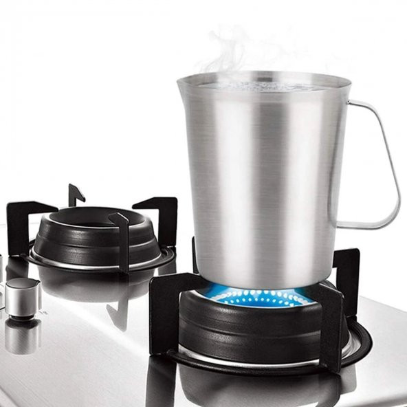 Kulplu Paslanmaz Çelik Beher 1000 ml -  Isıya Dayanıklı - 3