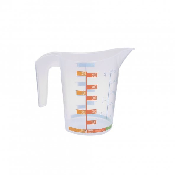 Kulplu Plastik Beher 500 mL - Renkli Ölçekli ürün görseli