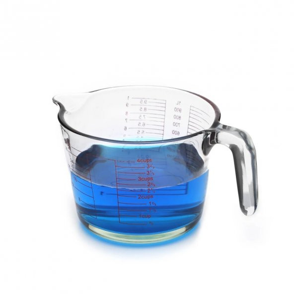 Kulplu Cam Beher 1000 mL -  Isıya Dayanıklı Ölçü Kabı
