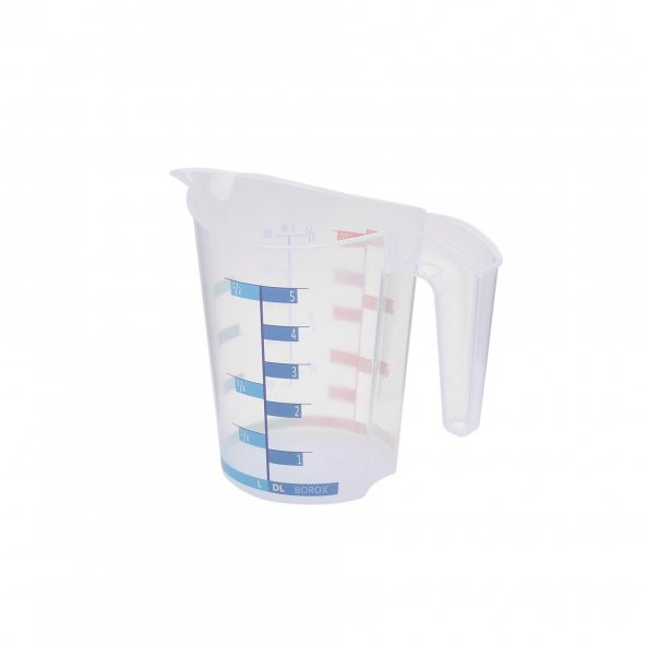 Kulplu Plastik Beher 500 mL - Renkli Ölçekli - Resim 3