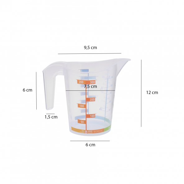 Kulplu Plastik Beher 300 ml - Renkli Ölçekli - 2