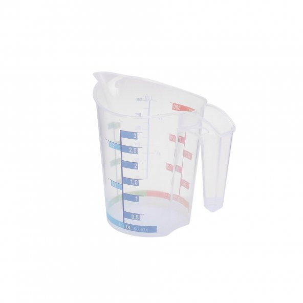 Kulplu Plastik Beher 300 ml - Renkli Ölçekli - 3