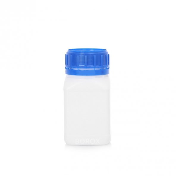 Plastik Kare Şişe 250 ml - Mavi Kapaklı Şişe - 5 Adetlik Set - 2