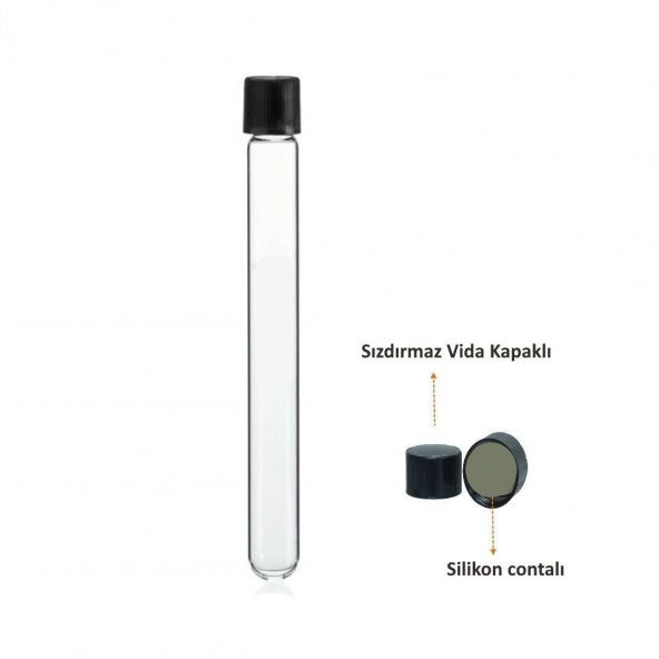 Cam Deney Tüpü 16x160 mm - 20 Adetlik Set - Hacim: 21ml - Isıya Dayanıklı - 2