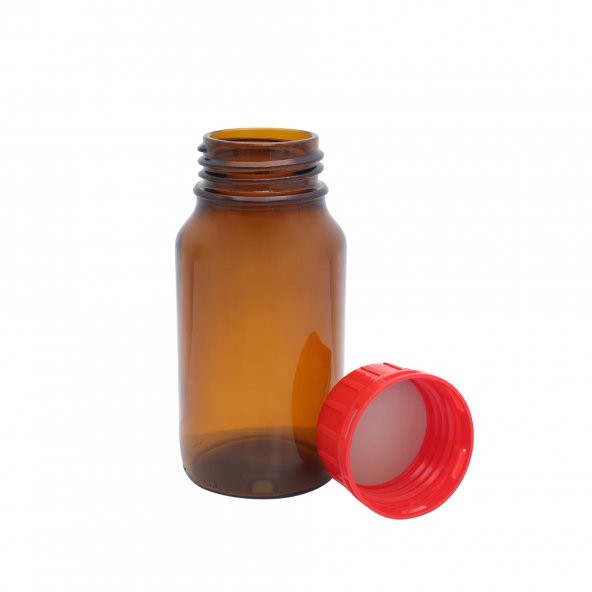 Cam Amber Şişe  500mL - Kırmızı Kapaklı - Sızdırmaz / Hava ve Isı Geçirmez - 1 Adet - 2