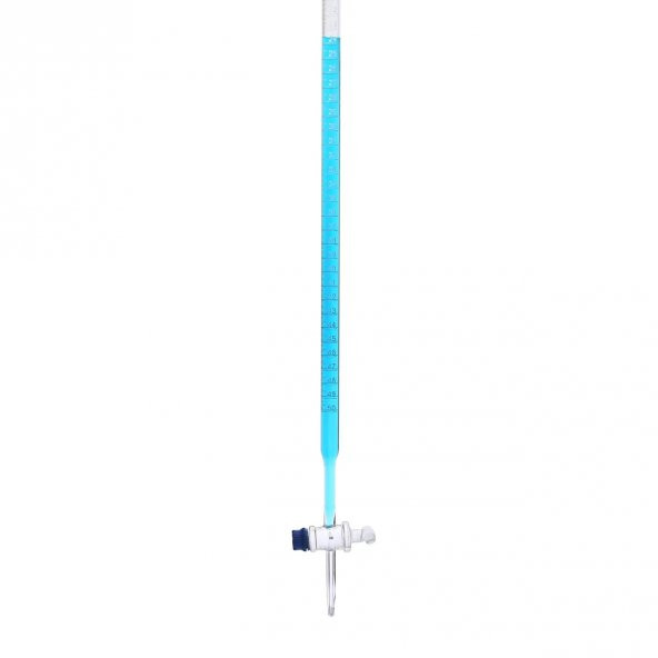 Cam Büret 50 ml 0.10ml Taksimat Cam Musluk -  100  Borosilikat  Isıya Dayanıklı Cam