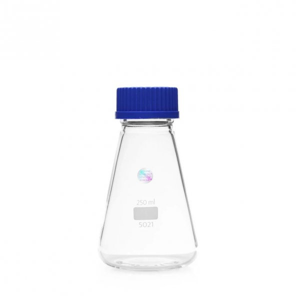 Cam Erlen 250 ml - Kapaklı - %100 Borosilikat (Isıya ve Kimyasala Dayanıklı Cam) 1 Adet - 2