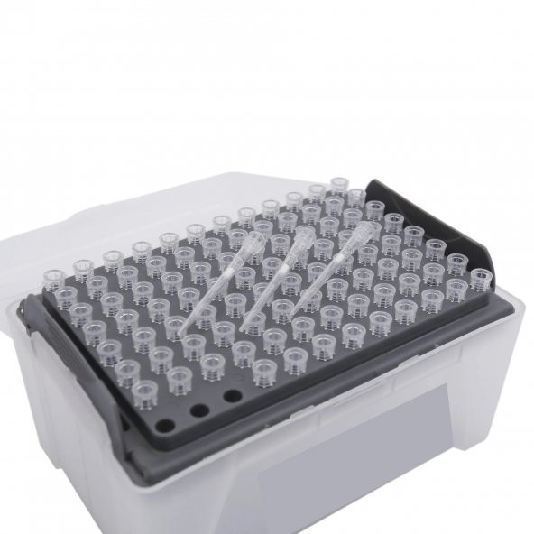 Filtreli Steril Pipet Ucu 10 Mikrolitre  - 96 Adet - Şeffaf Kutulu - 3