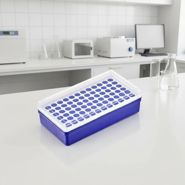 Deney Tüpü (Eppendorf) Standı / 72 Delikli 1.5mL İçin /  Deney Tüpü için Laboratuvar Rafı / Ependorf Tüp Standı / Yüksek Kaliteli