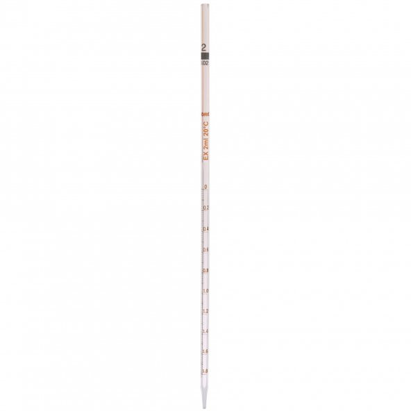 Serolojik Pipet 2 mL - %100 Borosilikat  (Dayanıklı) Cam -  5 Adetlik Set - Taksimat:0.02ml - 3
