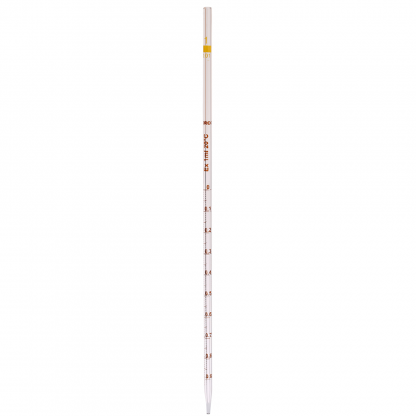 Serolojik Pipet 1 mL - %100 Borosilikat  (Dayanıklı) Cam - 5 Adetlik Set - Taksimat:0.01ml - 3