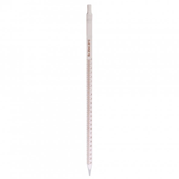 Serolojik Pipet 25 mL - %100 Borosilikat  (Dayanıklı) Cam -  5 Adetlik Set - Taksimat:0.1ml - 3