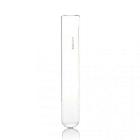 Cam Deney Tüpü 25x150 mm - 55 mL - 10 Adetlik Set - 100 Borosilikat - Isıya Dayanıklı - 1