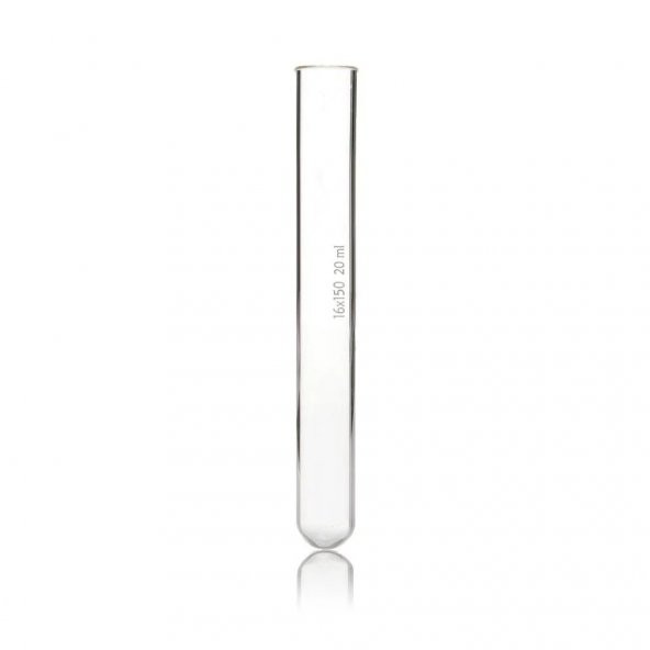 Cam Deney Tüpü 16x150 mm - 10 Adetlik Set - 100 Borosilikat - Isıya Dayanıklı - 20ml - 1