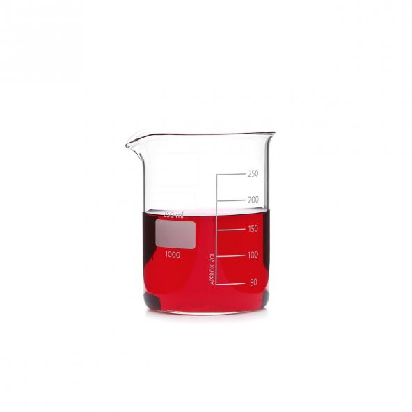 Cam Beher 250 mL - Isıya Dayanıklı - %100  Borosilikat Cam