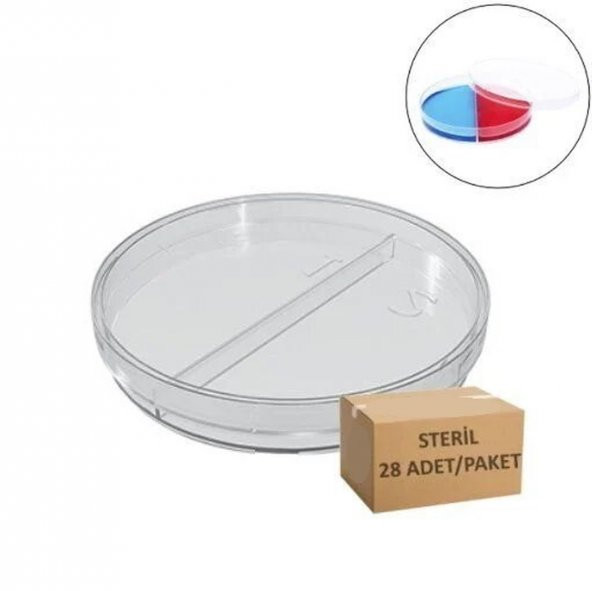 Steril Petri Kabı Kutusu  90x15mm İki Bölmeli - 25 Adetlik Set - 2