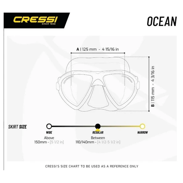 Cressi Ocean Dalış Maskesi  CLEAR-FRAME BLACK - 5