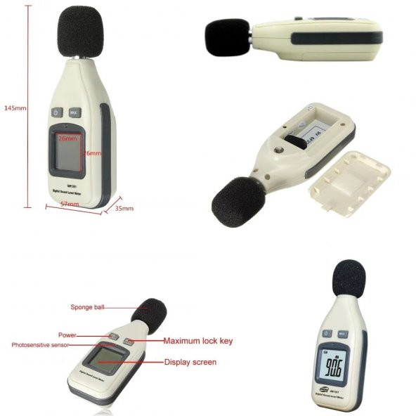 Ses Ölçüm Cihazı - Ses Ölçer 30-130 dBA - Modern, Kompakt, Taşınabilir Tasarım - 3