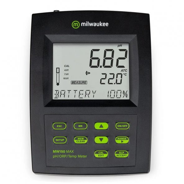 Milwaukee pH metre - Masaüstü pH ORP Sıcaklık Ölçer - Mikroişlemci Taban - Geniş LCD Ekran - 2