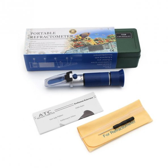 TZ28 ATC Tuzluluk Ölçer Refraktometre - 0-28 - Orijinal Kutu ve İçerikleri İle Gönderilir