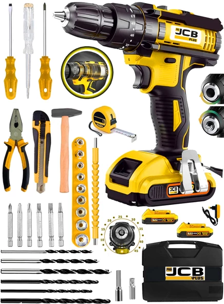 Projcb Plus American Xr Seri J-1711 Li Yeni Nesil Lion Akülü Vidalama Matkap 37 Pcs Komple Set Hediyeli