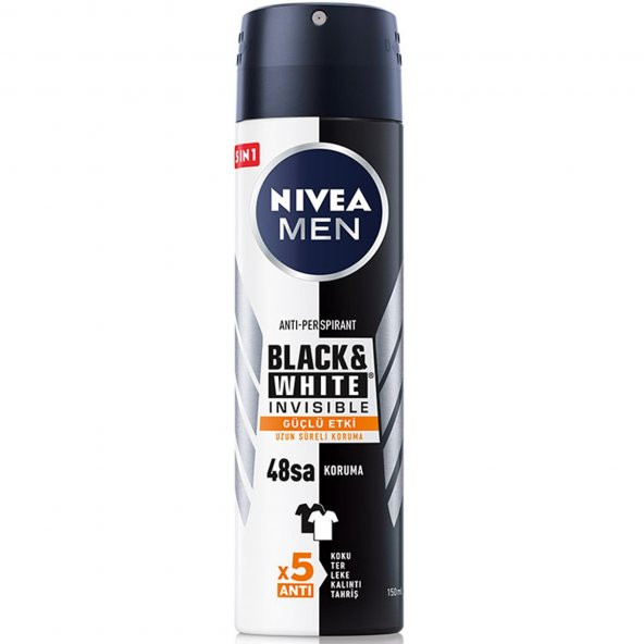 Nivea Men Black White Invisible Güçlü Etki Erkek Deodorant Sprey 150 ml