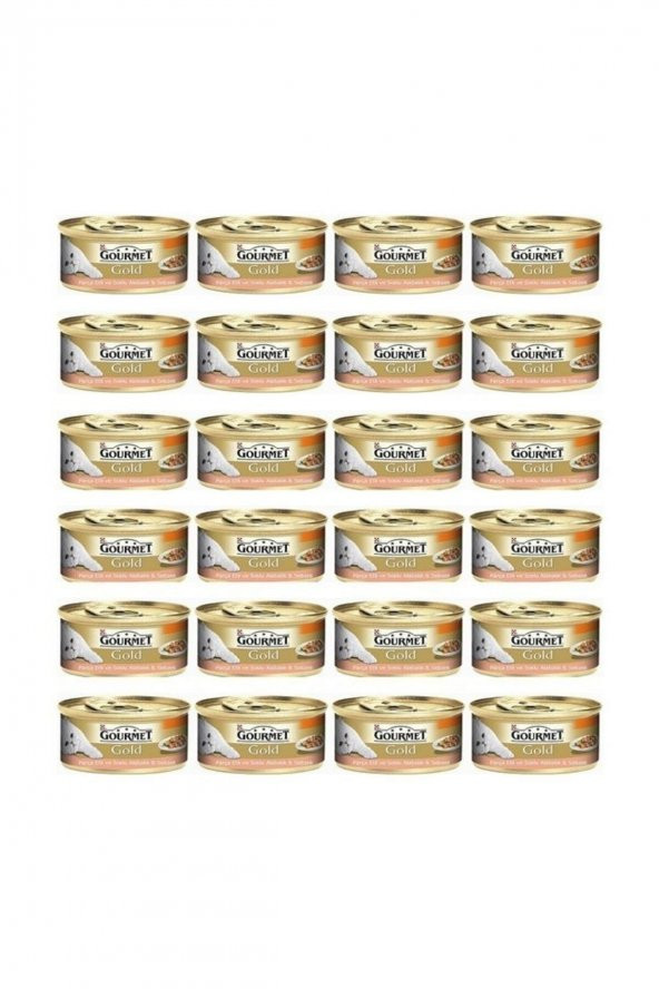 Gourmet Gold Parça Etli Soslu Alabalık Sebzeli Kedi Konservesi 85 Gr 24LÜ SET - 1
