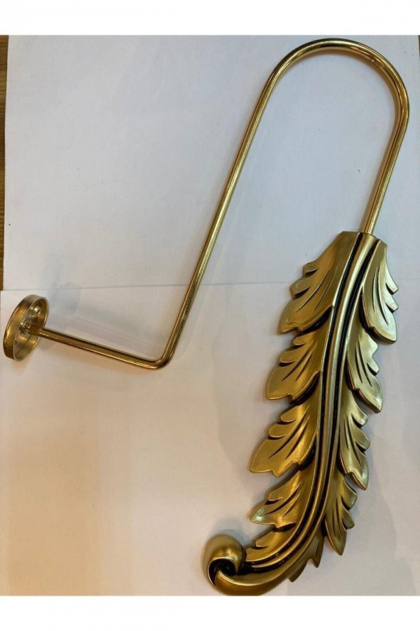 Egenin Atölyesinden Altın Rengi Yaprak Detaylı Metal Fon Perde Bağlama Renso Kol Bağı Perde Süsü