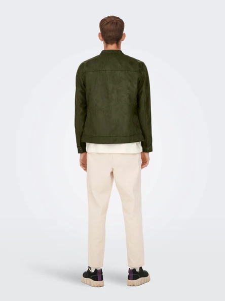 ONLY & SONS Erkek Suni Süet Deri Ceket 22021446 - 2