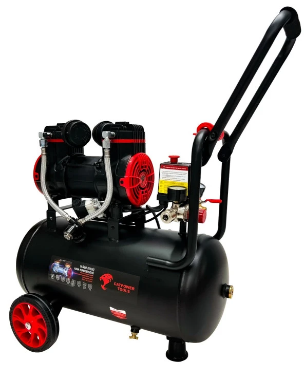 CatPower24 Litre Sessiz Hava Kompresörü 1.5 Hp Bakır Motor 8 Bar - 5