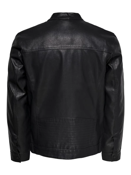 ONLY & SONS Erkek Siyah Renk Suni Deri Ceket 22011975 - 8