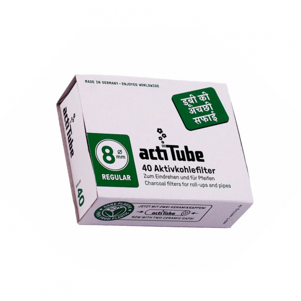 Actitube Karbonlu Pipo Filtresi 8 mm 40 adet