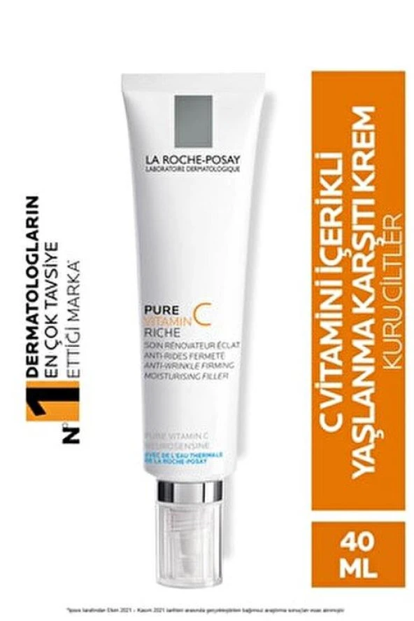 La Roche Posay Pure Vitamin C Rich - Kuru Ciltler Için Kırışıklık Karşıtı Krem 40 Ml-SKT:05/2026