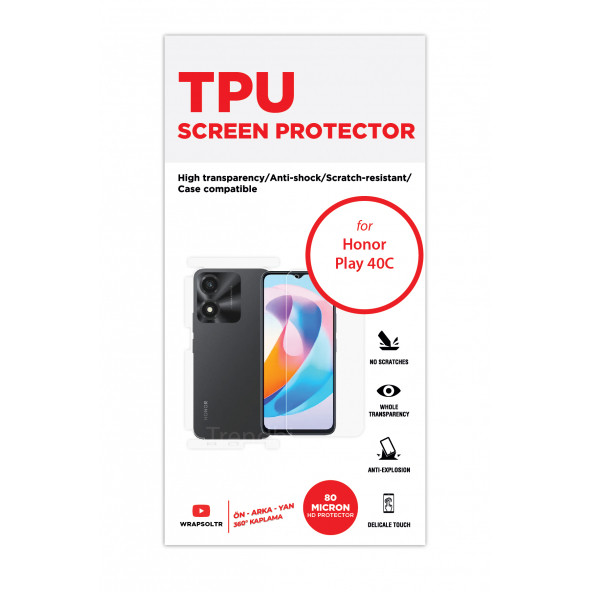HONOR PLAY 40C FULL BODY TAM KAPLAMA 360 DERECE KORUYUCU TPU FİLM - Resim 2