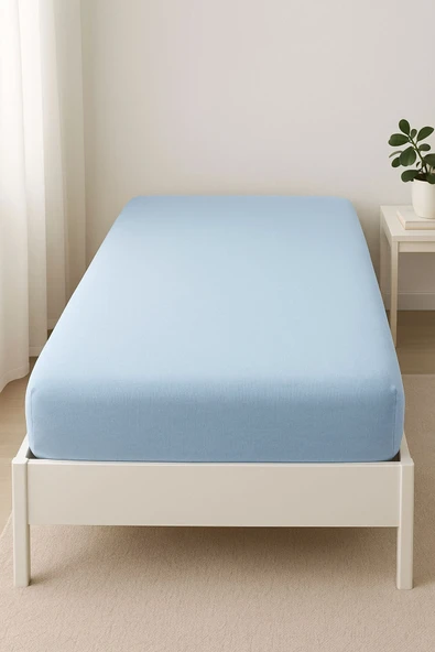 Tek Kişilik Düz Penye %100 Pamuklu Lastikli Çarşaf 100X200 - 8