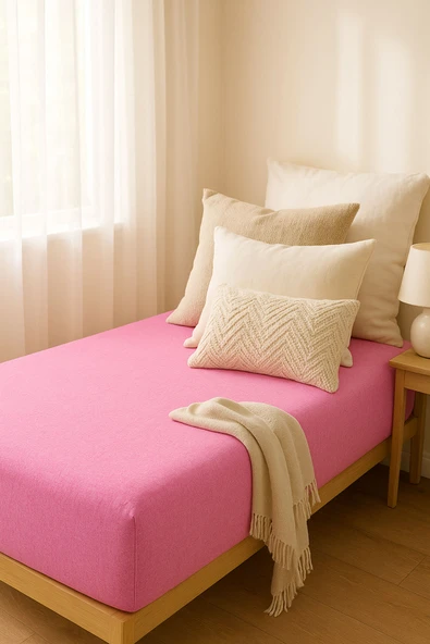 Tek Kişilik Düz Penye %100 Pamuklu Lastikli Çarşaf 100X200 - 2