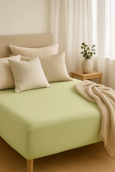 Tek Kişilik Düz Penye %100 Pamuklu Lastikli Çarşaf 100X200 - 12