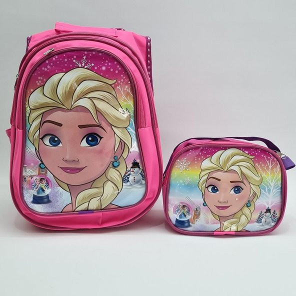 Frozen Temalı Sırt Çantası Beslenme Çantası 2li İlkokul Çanta Seti