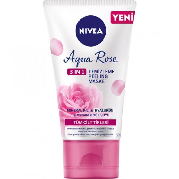 Nivea Aqua Rose 3in1 Temizleme Peeling Maske 150ml