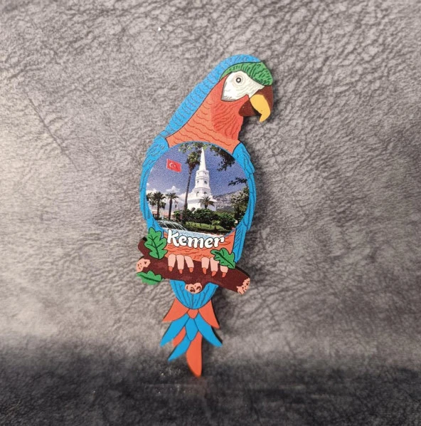 Magnet Papağan Kuş Hayvan Buzdolabı Süsü Ahşap Magnet Mıknatıslı