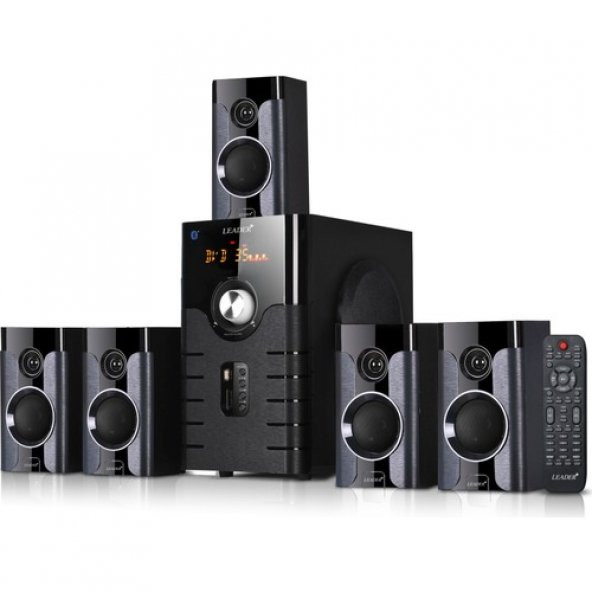 Leader H-5872 Sd/Mmc/Usb/Fm/BT Uzaktan Kumandalı 5+1 Ses Sistemi
